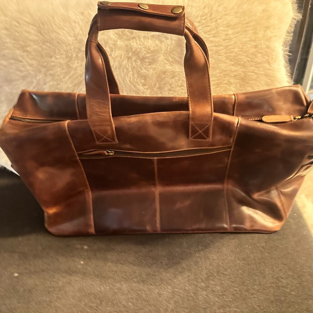 NEW Sid & Vain Luxury Travel Duffel Bag Hand Made Genuine Leather - Picture 3 of 10
